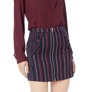 New BCBGeneration Navy Blue Striped Mini Skirt with Pockets